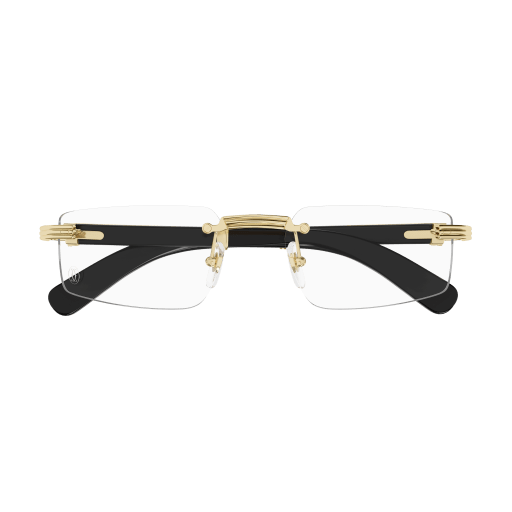 Première de Cartier Rectangular Wood/Horn Eyeglasses