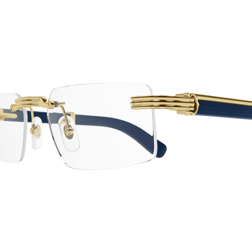 Première de Cartier Rectangular Wood/Horn Eyeglasses