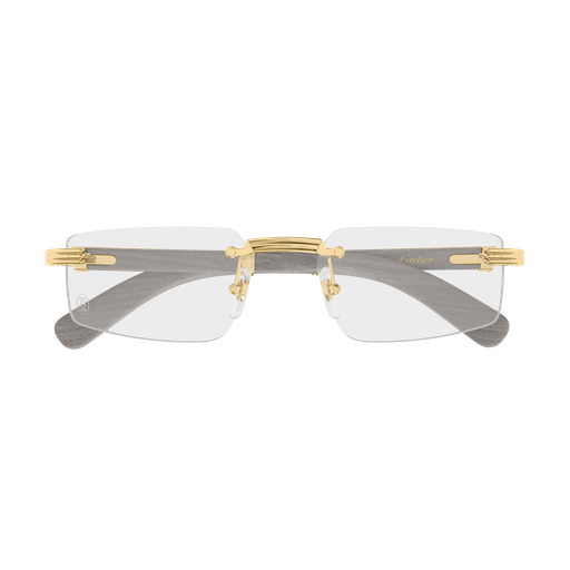 Première de Cartier Rectangular Wood/Horn Eyeglasses