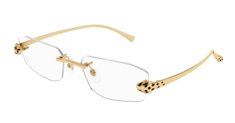 Panthère de Cartier Rectangular Rimless Eyeglasses