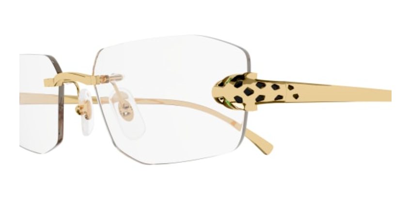 Panthère de Cartier Rectangular Rimless Eyeglasses