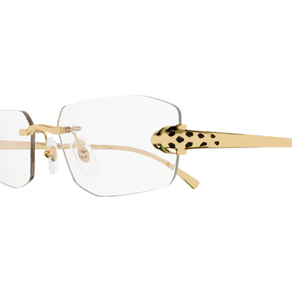 Panthère de Cartier Rectangular Rimless Eyeglasses