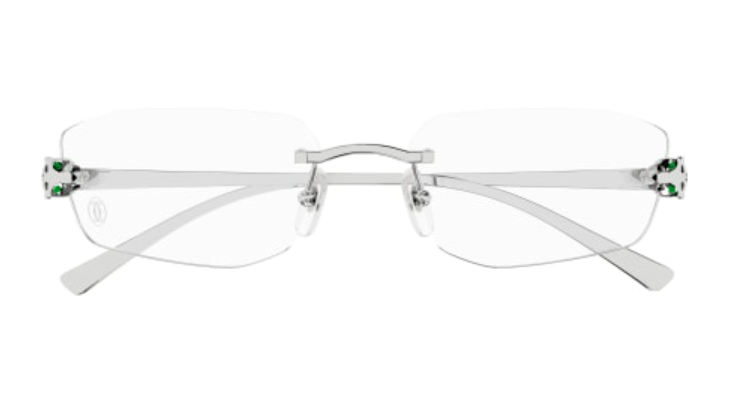 Panthère de Cartier Rectangular Rimless Eyeglasses