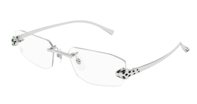 Panthère de Cartier Rectangular Rimless Eyeglasses