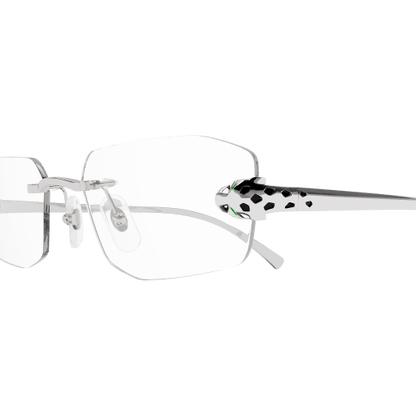Panthère de Cartier Rectangular Rimless Eyeglasses
