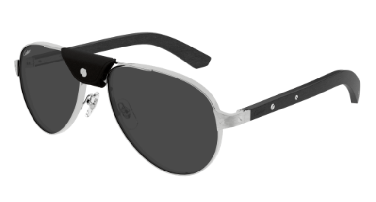 Santos de Cartier Aviator Metal Polarized Sunglasses