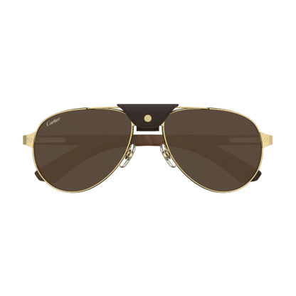 Santos de Cartier Aviator Metal Polarized Sunglasses