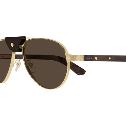 Santos de Cartier Aviator Metal Polarized Sunglasses