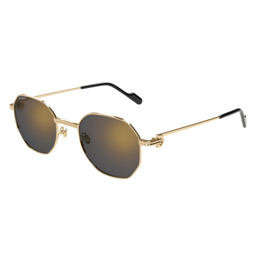 Première de Cartier Geometric Metal Sunglasses