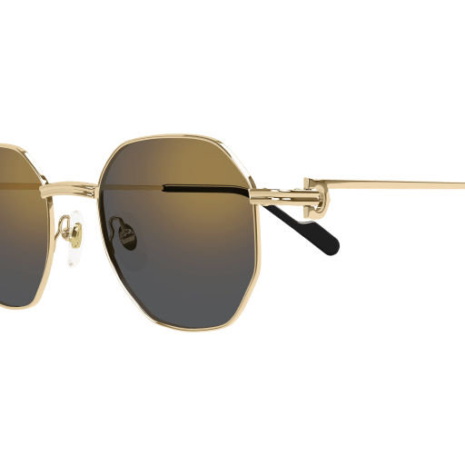 Première de Cartier Geometric Metal Sunglasses