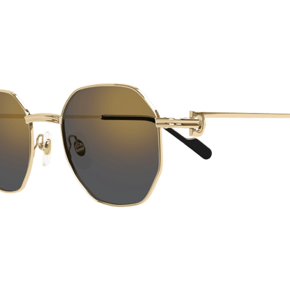 Première de Cartier Geometric Metal Sunglasses