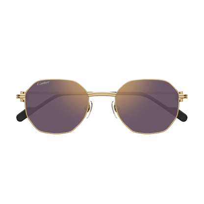 Première de Cartier Geometric Metal Sunglasses