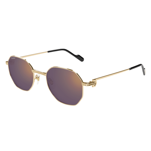 Première de Cartier Geometric Metal Sunglasses