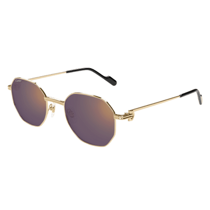 Première de Cartier Geometric Metal Sunglasses