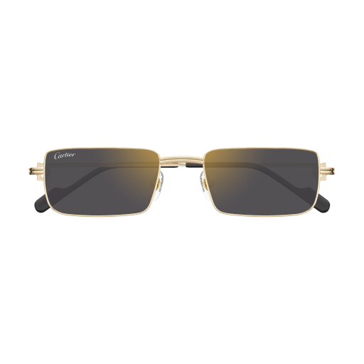 Première de Cartier Rectangular Metal Sunglasses