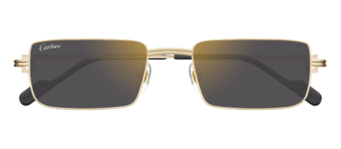 Première de Cartier Rectangular Metal Sunglasses