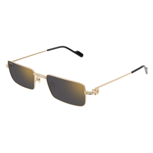 Première de Cartier Rectangular Metal Sunglasses