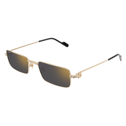 Première de Cartier Rectangular Metal Sunglasses