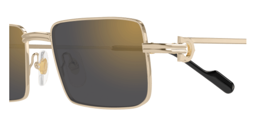 Première de Cartier Rectangular Metal Sunglasses