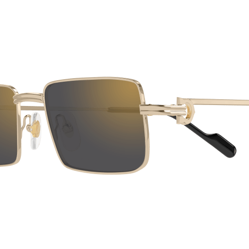 Première de Cartier Rectangular Metal Sunglasses