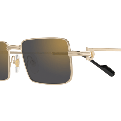 Première de Cartier Rectangular Metal Sunglasses