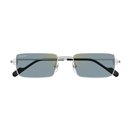 Première de Cartier Rectangular Metal Sunglasses