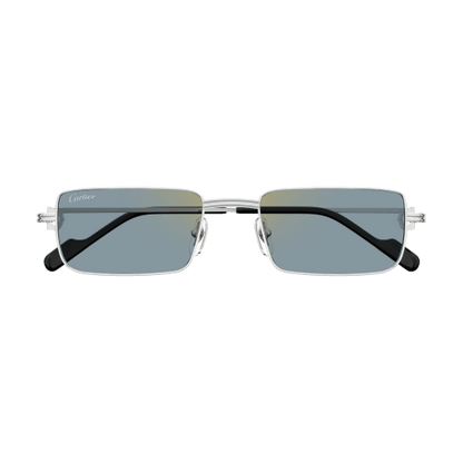 Première de Cartier Rectangular Metal Sunglasses