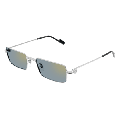 Première de Cartier Rectangular Metal Sunglasses
