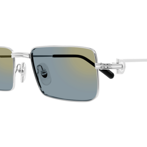 Première de Cartier Rectangular Metal Sunglasses
