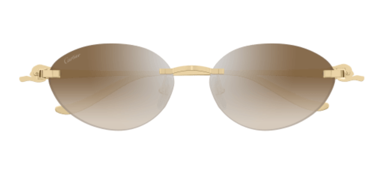 Panthère de Cartier Oval Rimless Sunglasses