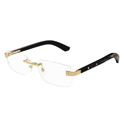C Allongé de Cartier Motif Rimless Wood Eyeglasses