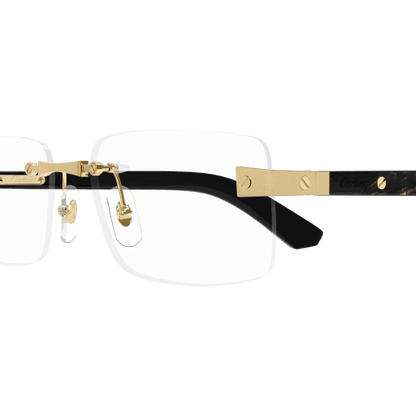 C Allongé de Cartier Motif Rimless Wood Eyeglasses