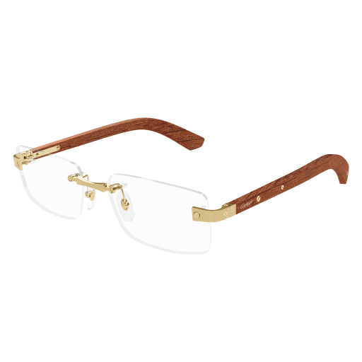 C Allongé de Cartier Motif Rimless Wood Eyeglasses