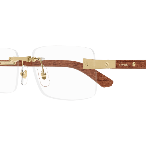 C Allongé de Cartier Motif Rimless Wood Eyeglasses