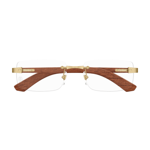 C Allongé de Cartier Motif Rimless Wood Eyeglasses