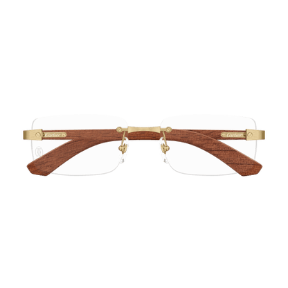 C Allongé de Cartier Motif Rimless Wood Eyeglasses