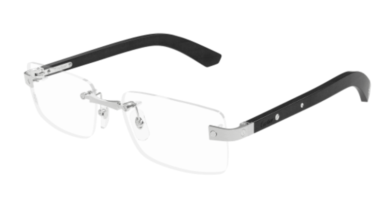 C Allongé de Cartier Motif Rimless Wood Eyeglasses