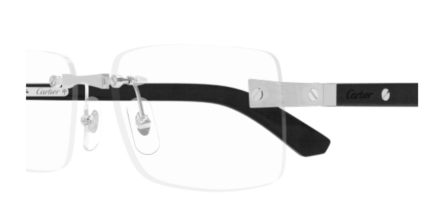 C Allongé de Cartier Motif Rimless Wood Eyeglasses