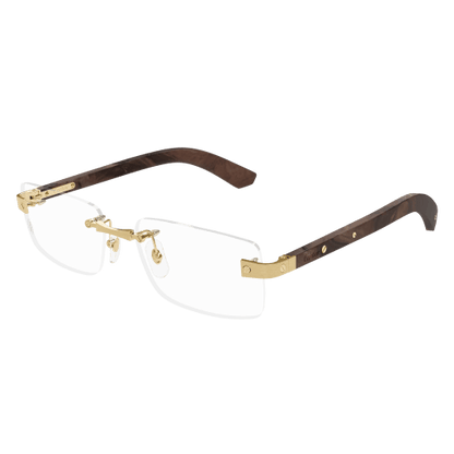 C Allongé de Cartier Motif Rimless Wood Eyeglasses