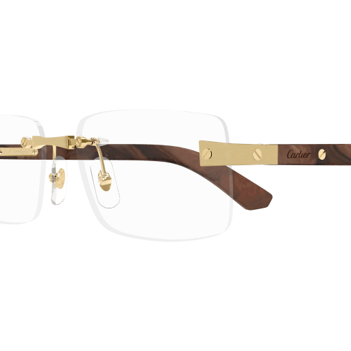 C Allongé de Cartier Motif Rimless Wood Eyeglasses