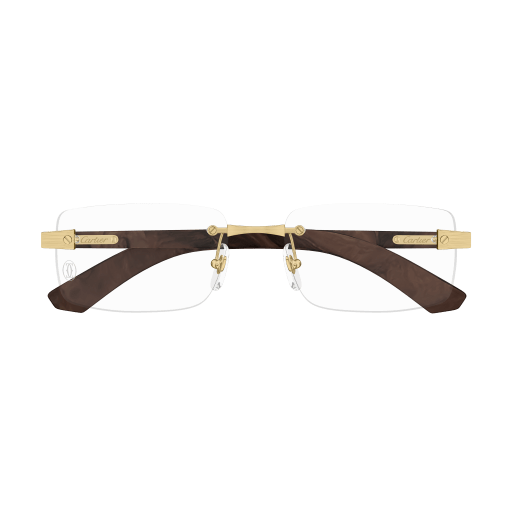 C Allongé de Cartier Motif Rimless Wood Eyeglasses