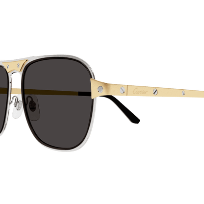 Santos de Cartier Aviator Metal Sunglasses