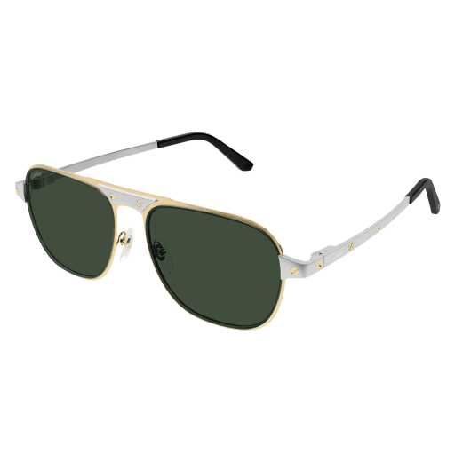 Santos de Cartier Aviator Metal Sunglasses