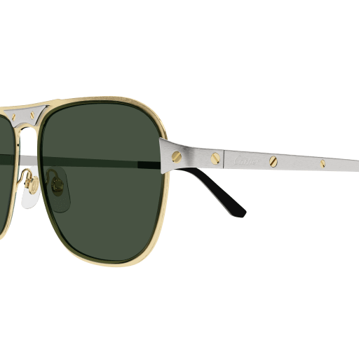 Santos de Cartier Aviator Metal Sunglasses