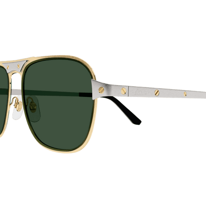 Santos de Cartier Aviator Metal Sunglasses