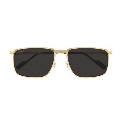 Première de Cartier Rectangular Metal Sunglasses