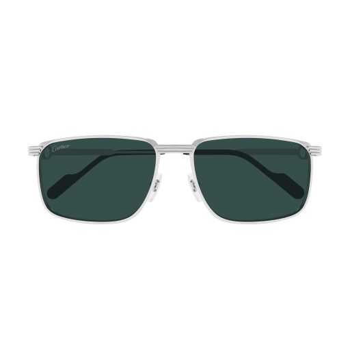 Première de Cartier Rectangular Metal Sunglasses