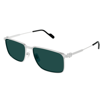 Première de Cartier Rectangular Metal Sunglasses