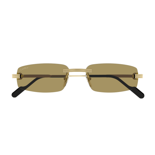 Première de Cartier Rectangular Metal Sunglasses