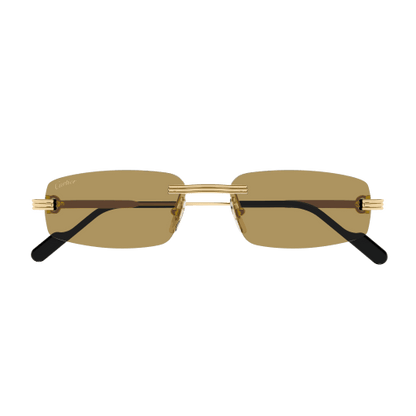 Première de Cartier Rectangular Metal Sunglasses
